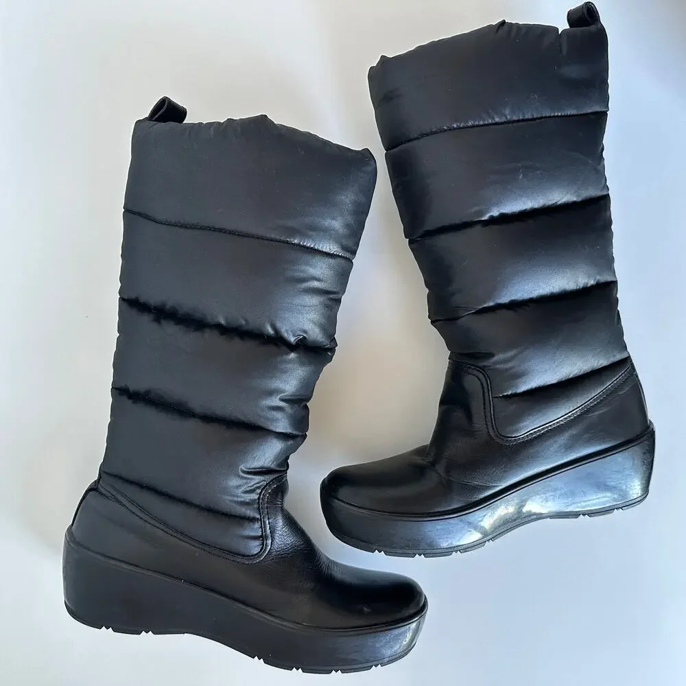 Tory Burch Black Puffer Snow Boots 8M